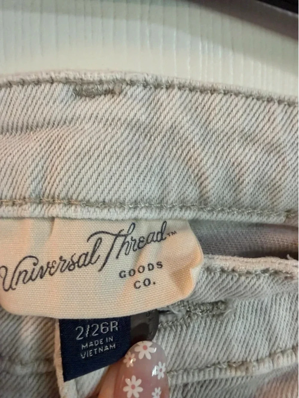 Gray washed denim shorts